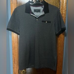 Mens Ted Baker Polos 1) black NWOT polo size 3 & blue polo size 4